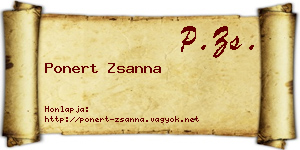 Ponert Zsanna névjegykártya